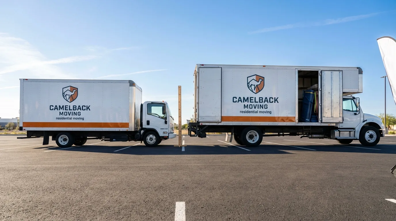 Moving truck size capacity guide in Bosque Farms